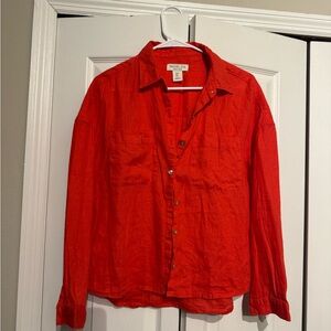 Rachel Zoe Red Button Down Shirt